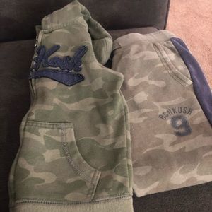 Oshkosh army print sweats an sweater